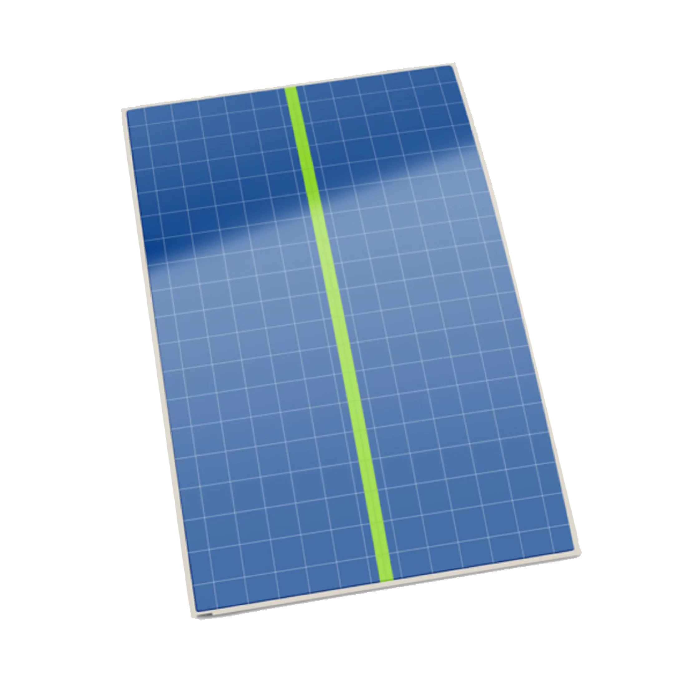 Etiqueta plástica rectangular de color azul con cuadrícula blanca y una línea verde vertical al centro. Este diseño simula una etiqueta envolvente utilizada en productos como botellas o envases, ideal para branding, información del producto o presentación visual atractiva.